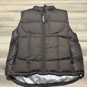 Vintage GAP Brown Down Vest Men's Medium Reversible Puffer Quilted Y2K Nylon‎